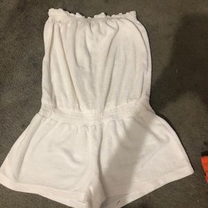 white bathing suit romper